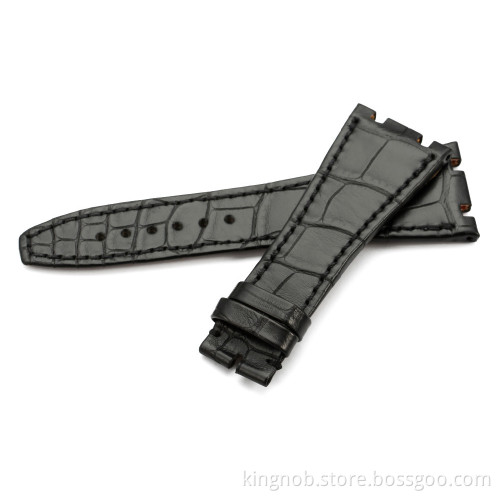 AP01 Genuine alligator leather Watch Band For AP RO - Black